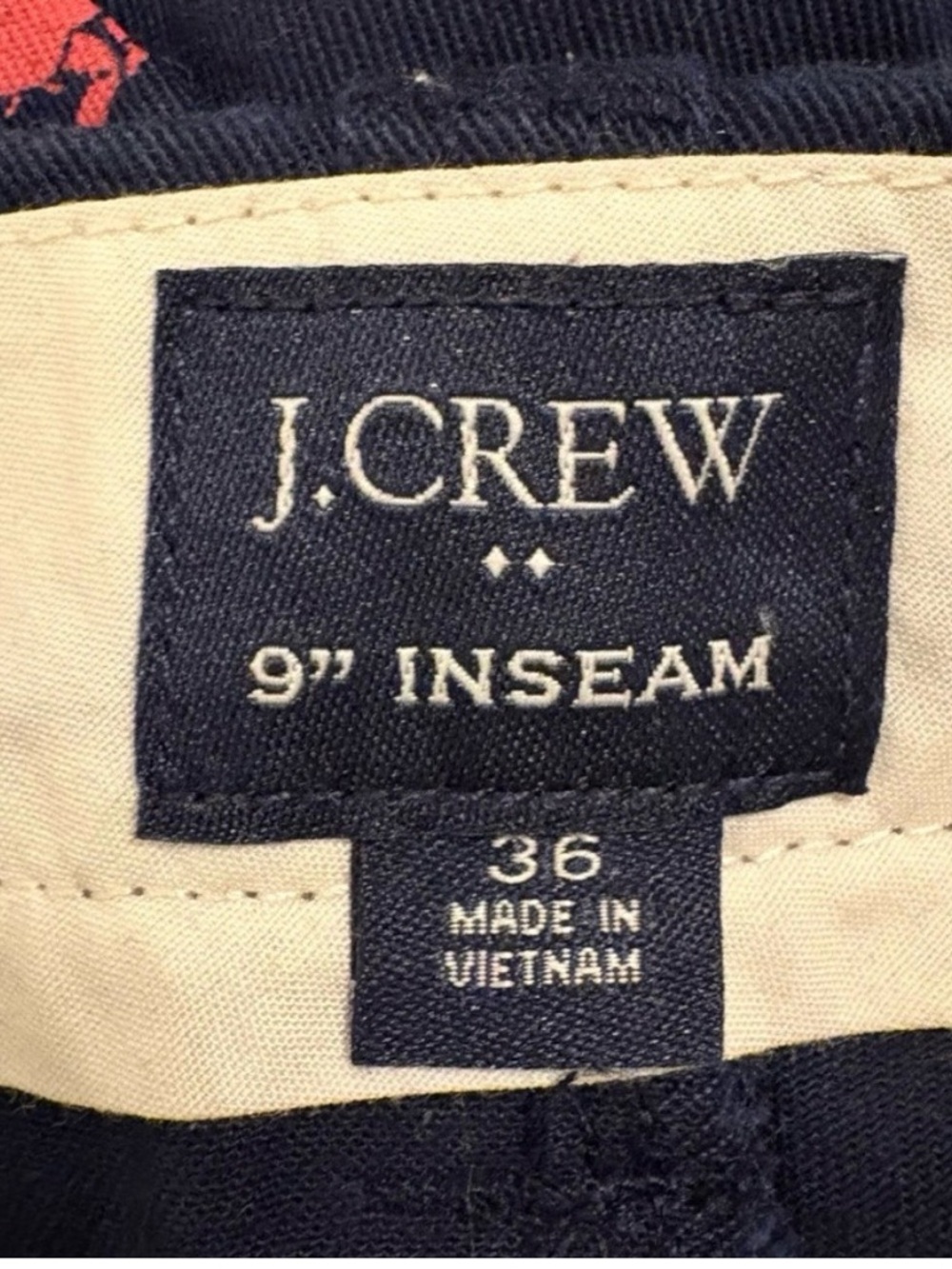 J. Crew Navy Flat-Front Shorts with Pink Crab Motif - Picture 3 of 3